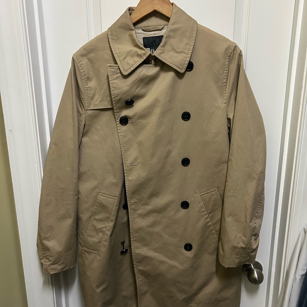 H&M Beige Double-Breasted Trench Coat